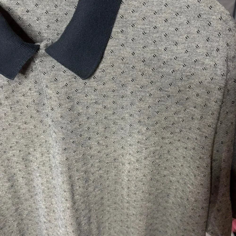 Polo Ralph Lauren XXL Pima Cotton Grey Geometric Micro Print Polo Shirt